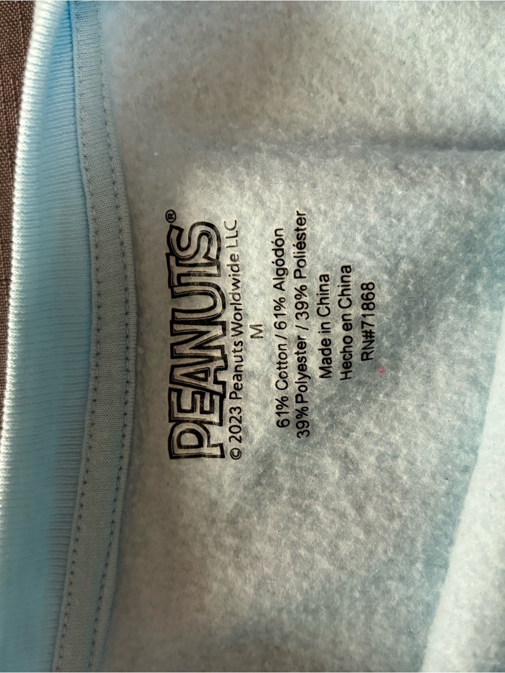 Peanuts Light Blue Crewneck Sweatshirt with Ice Skating Graphic - Picture 7 of 10